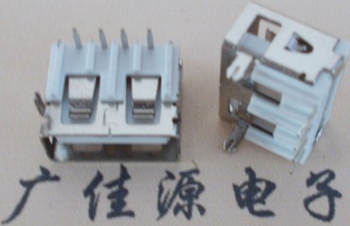 USB短體A母|T字型白色膠芯|前二腳魚叉無卷邊針直插