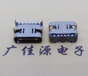 四腳插USB Type C母座,簡(jiǎn)型板上單排6P端SMT