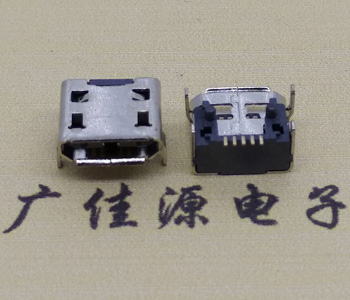 MICRO USB接口母座,四腳插板加高1.55MM鍍鎳