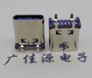 USB Type C立式14PIN貼片,外殼四腳插板/端子SMT/L=10.0MM