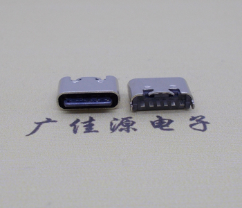 短體5.0mm立插板type c6p母座連接器接口