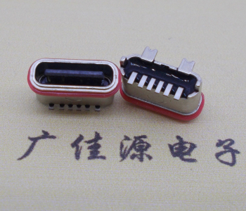 直立式type c防水母座6p貼片,type c連接器ipx67等級(jí)接頭