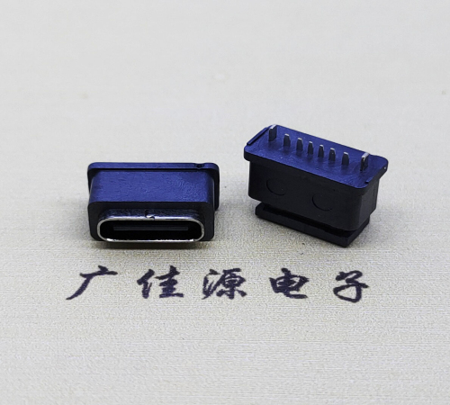 Type c6pin直插母座 H=6.8mm包膠IPX7防水廠家直銷