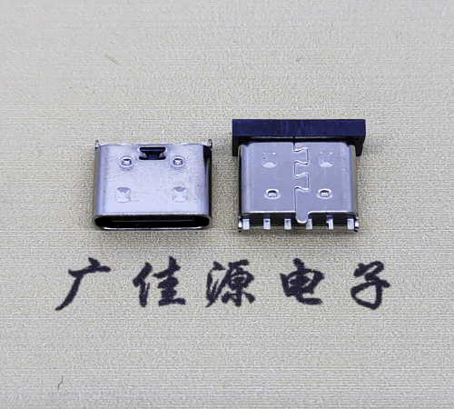 TYPE-C6P立插母座(魚叉腳)6.5/6.8mm快充功能連接器接口